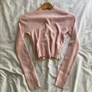 Brandy Melville Light Pink Ribbed Top